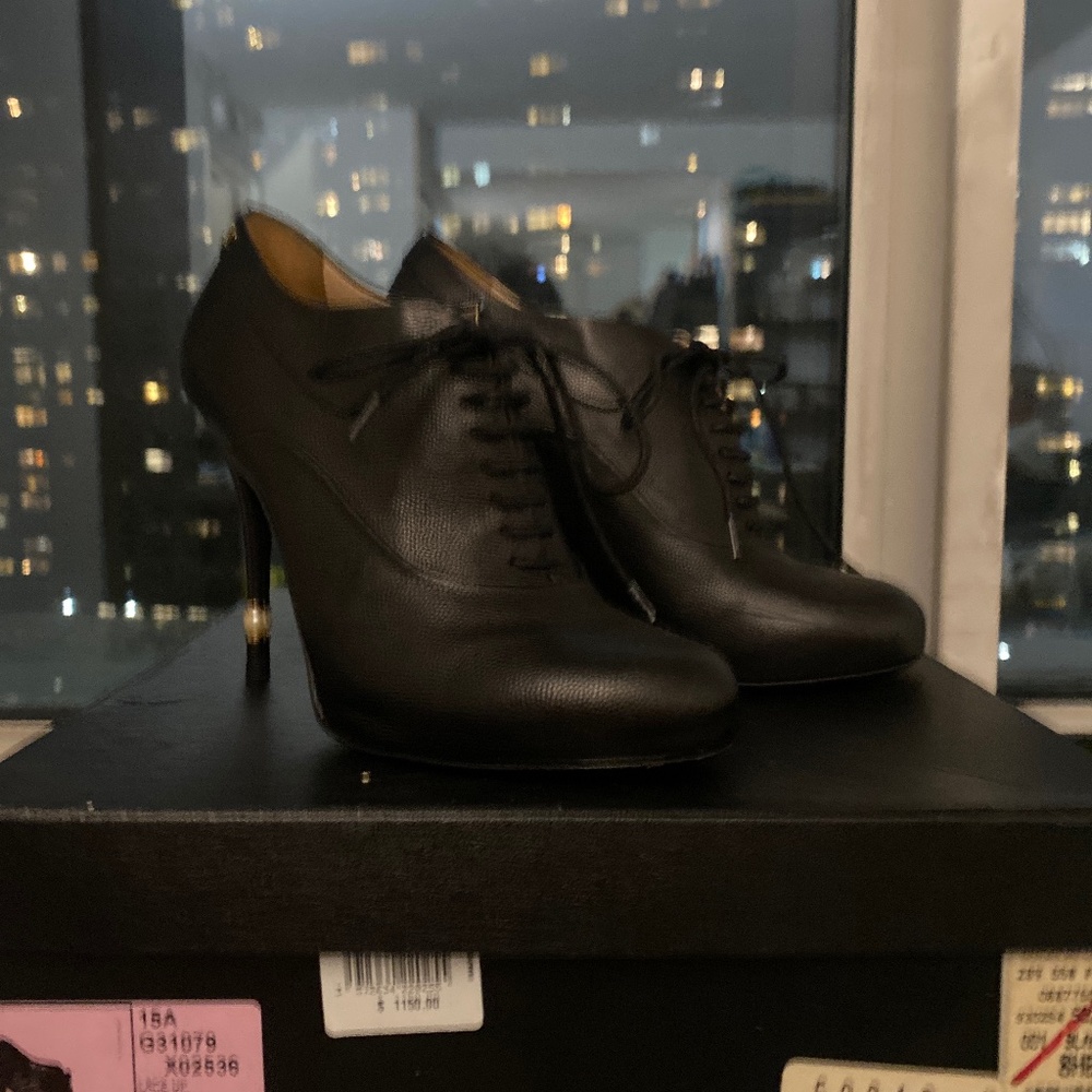 Chanel lace up calfskin